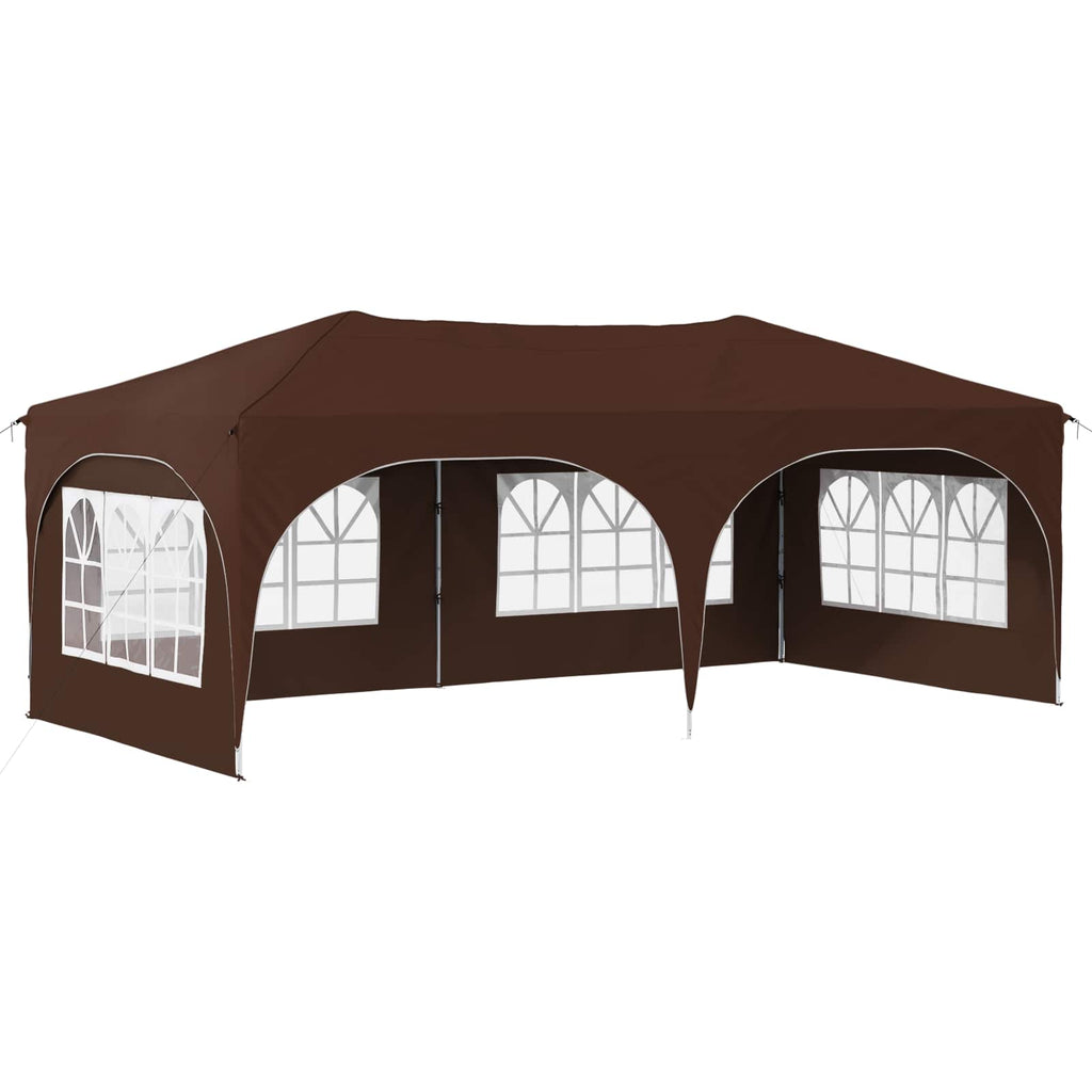 Pop-up Partyzelt 575 x 288 x 245 cm Braun Oxford-Stoff