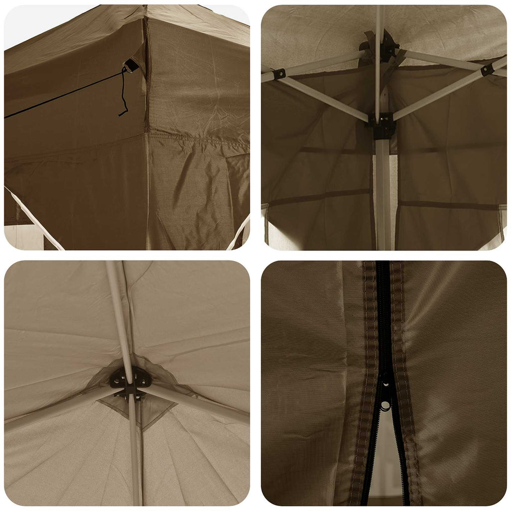 Pop-up Partyzelt 575 x 288 x 245 cm Taupe Oxford-Stoff