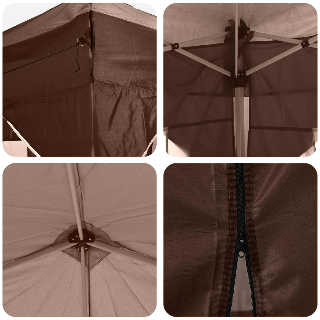 Pop-up Partyzelt 575 x 288 x 245 cm Braun Oxford-Stoff