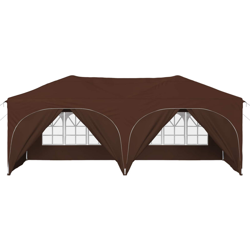 Pop-up Partyzelt 575 x 288 x 245 cm Braun Oxford-Stoff