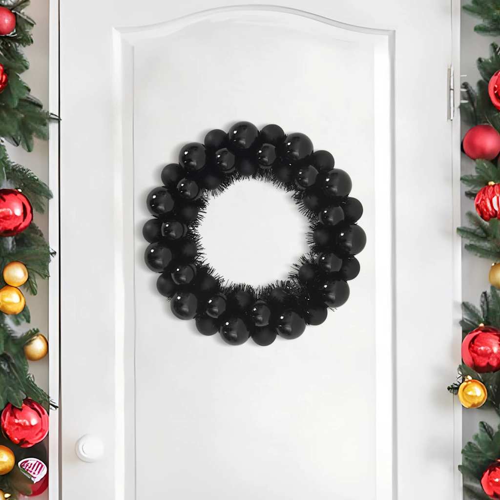 Weihnachtsballkränze 2 pcs Schwarz 33 x 33 x 7 cm Polystyrol