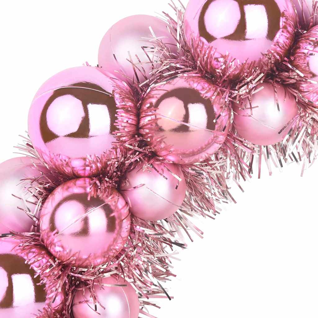 Weihnachtsballkränze 2 pcs Rosa 33 x 33 x 7 cm Polystyrol