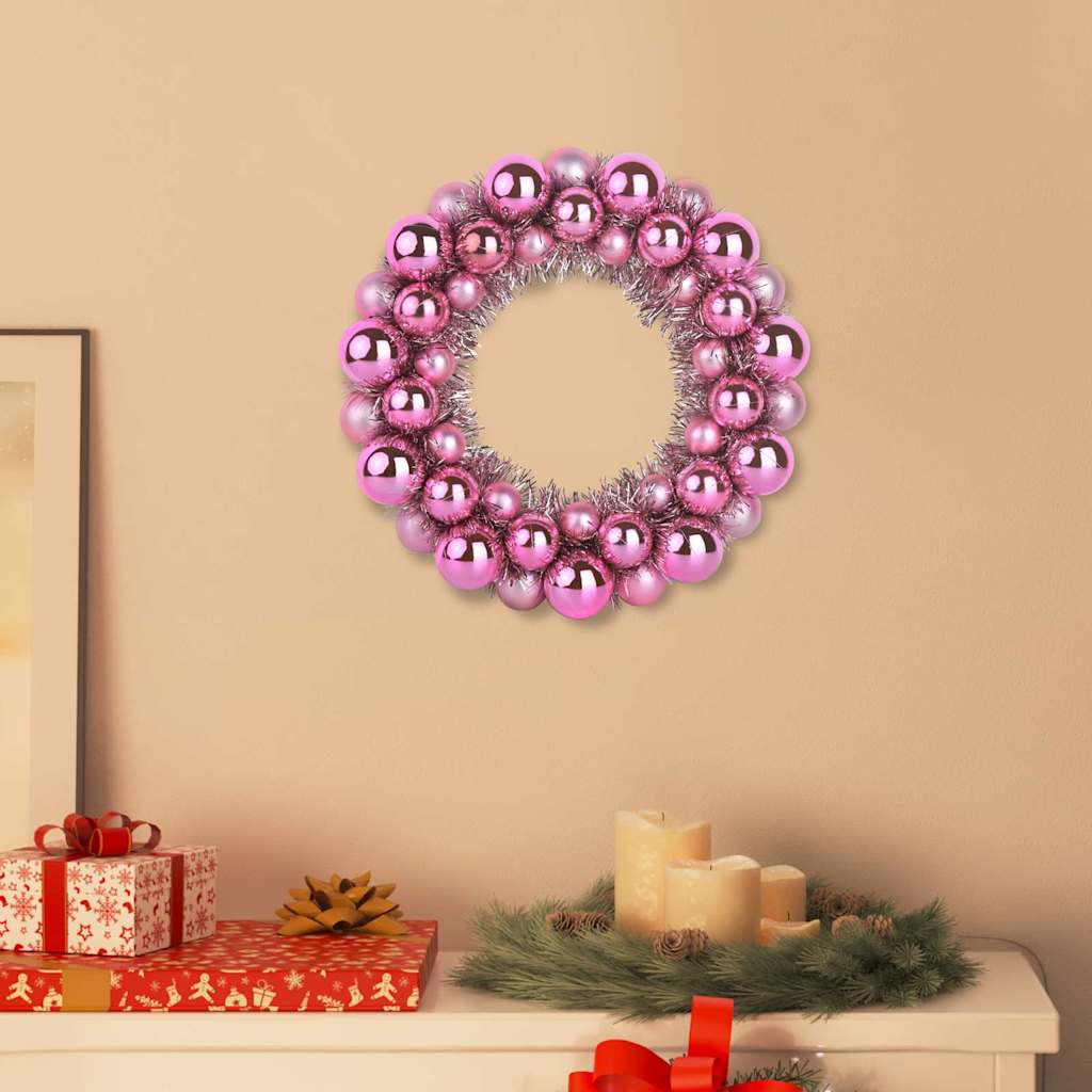 Weihnachtsballkränze 2 pcs Rosa 33 x 33 x 7 cm Polystyrol