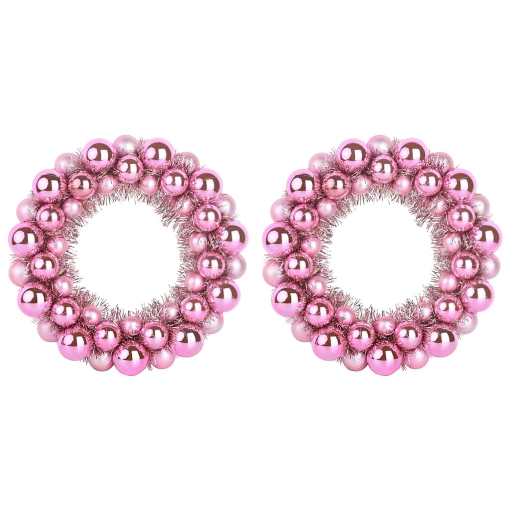 Weihnachtsballkränze 2 pcs Rosa 33 x 33 x 7 cm Polystyrol