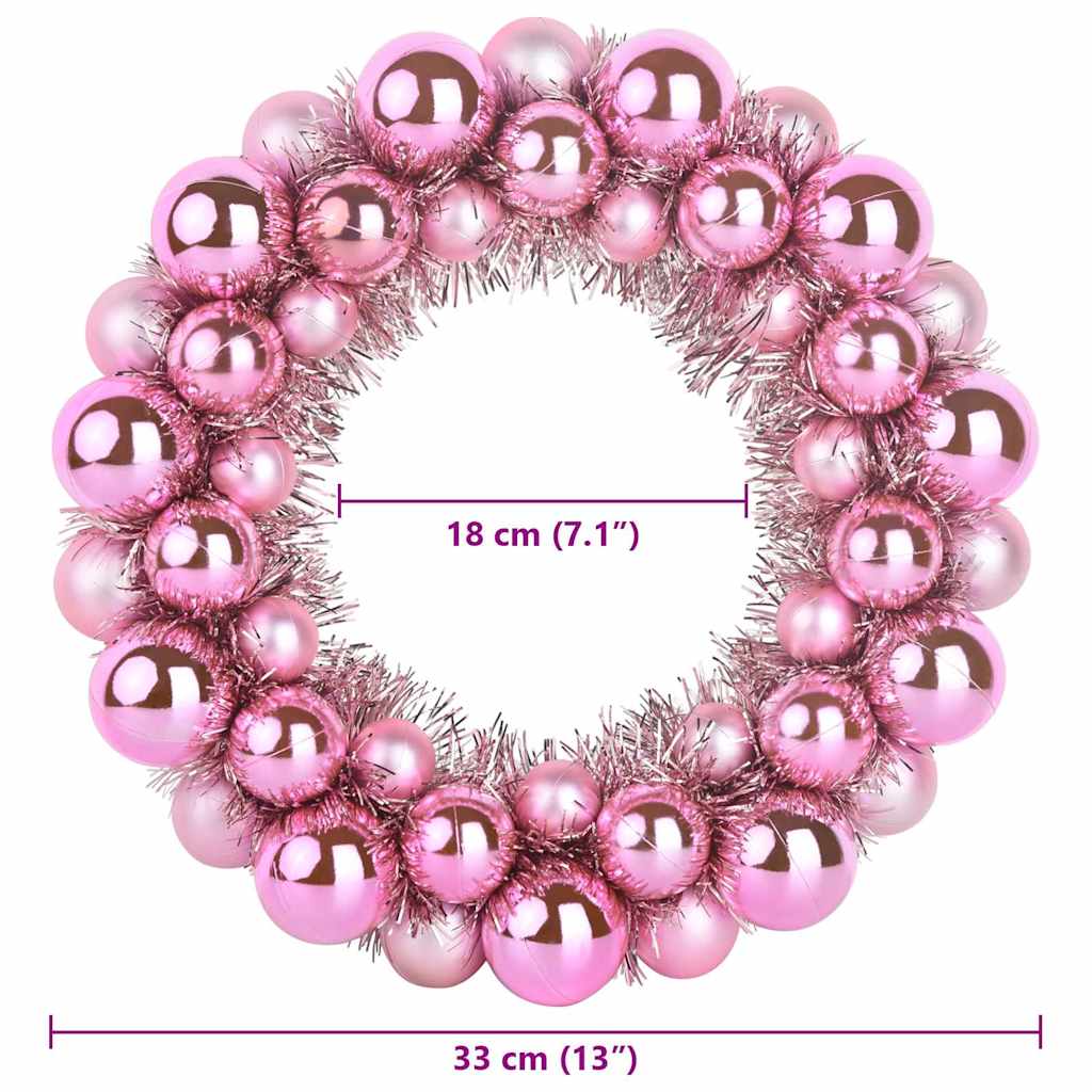 Weihnachtsballkränze 2 pcs Rosa 33 x 33 x 7 cm Polystyrol