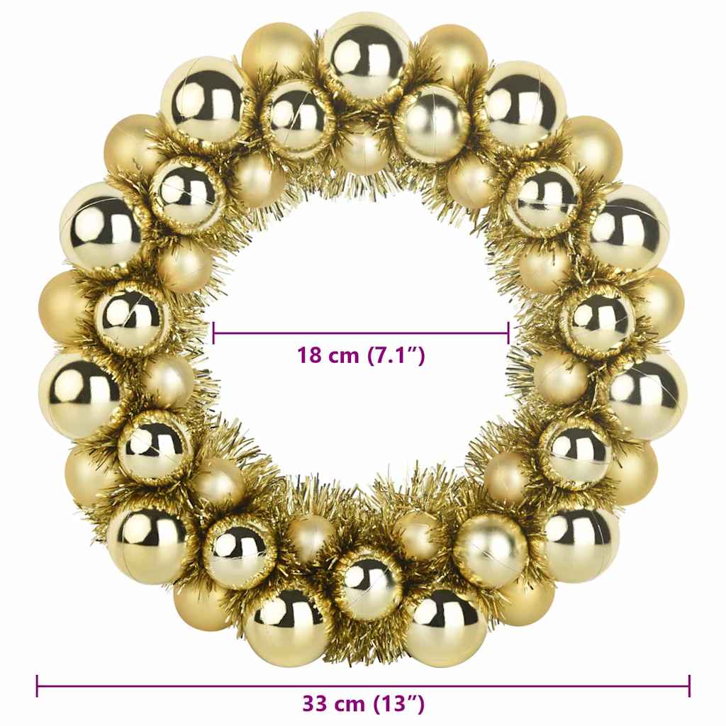Weihnachtsballkränze 2 pcs Gold 33 x 33 x 7 cm Polystyrol