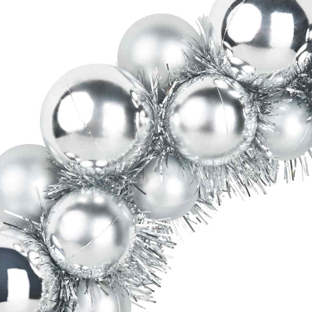 Weihnachtsballkränze 2 pcs Silber 33 x 33 x 7 cm Polystyrol