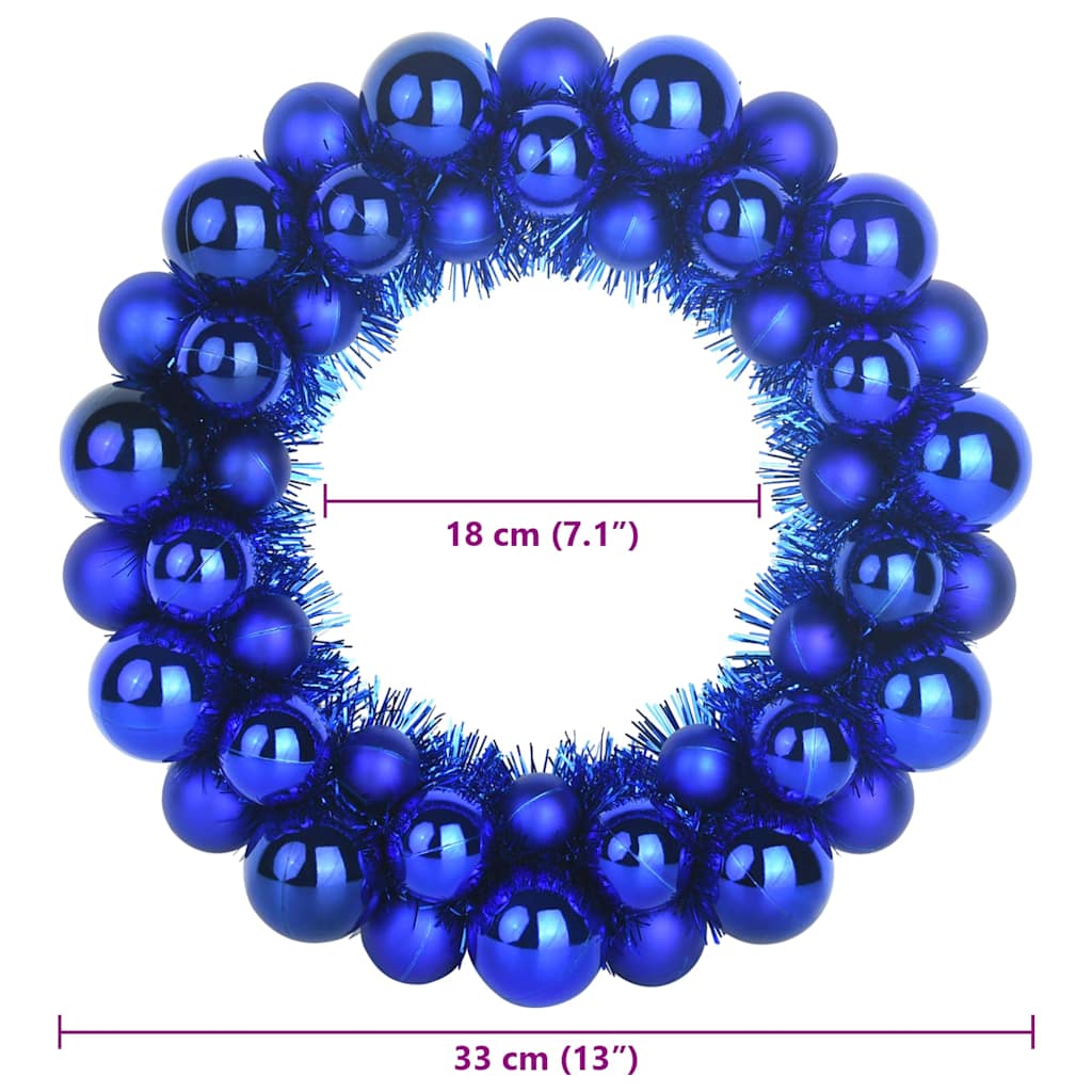 Weihnachtsballkränze 2 pcs Blau 33 x 33 x 7 cm Polystyrol