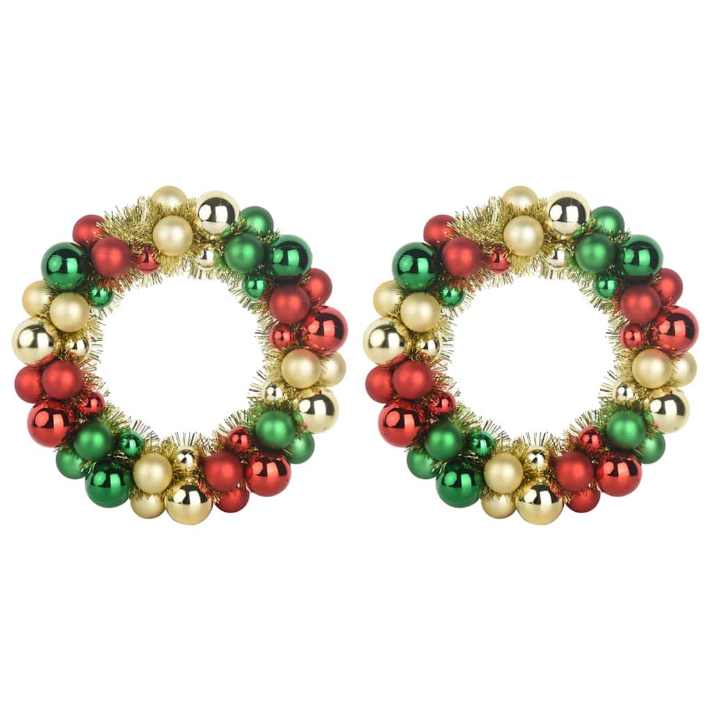 Weihnachtsballkränze 2 pcs Mehrfarbig 33 x 33 x 7 cm Polystyrol