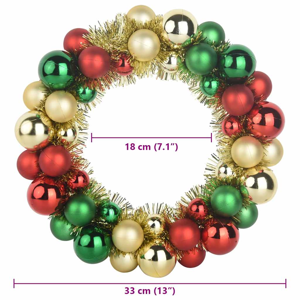 Weihnachtsballkränze 2 pcs Mehrfarbig 33 x 33 x 7 cm Polystyrol