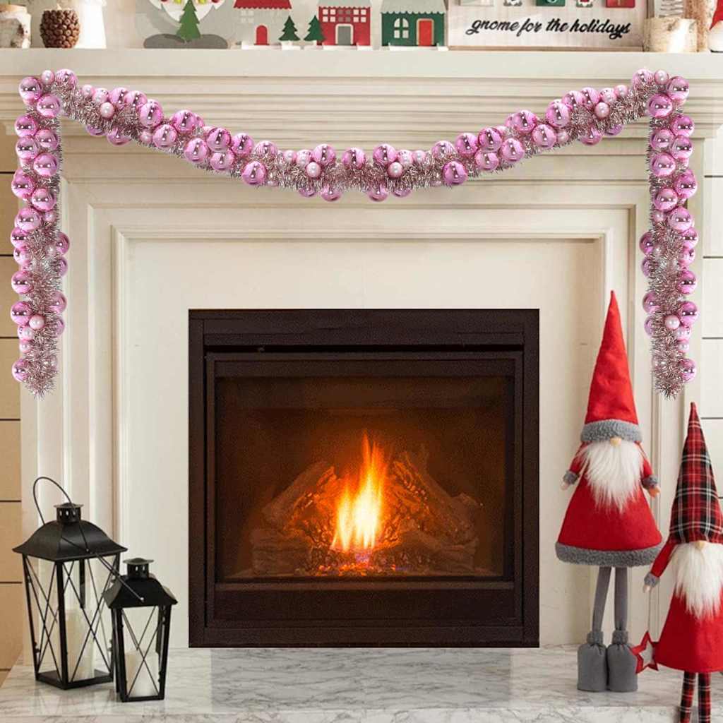Weihnachtskugelgirlande Rosa 186 cm Polystyrol
