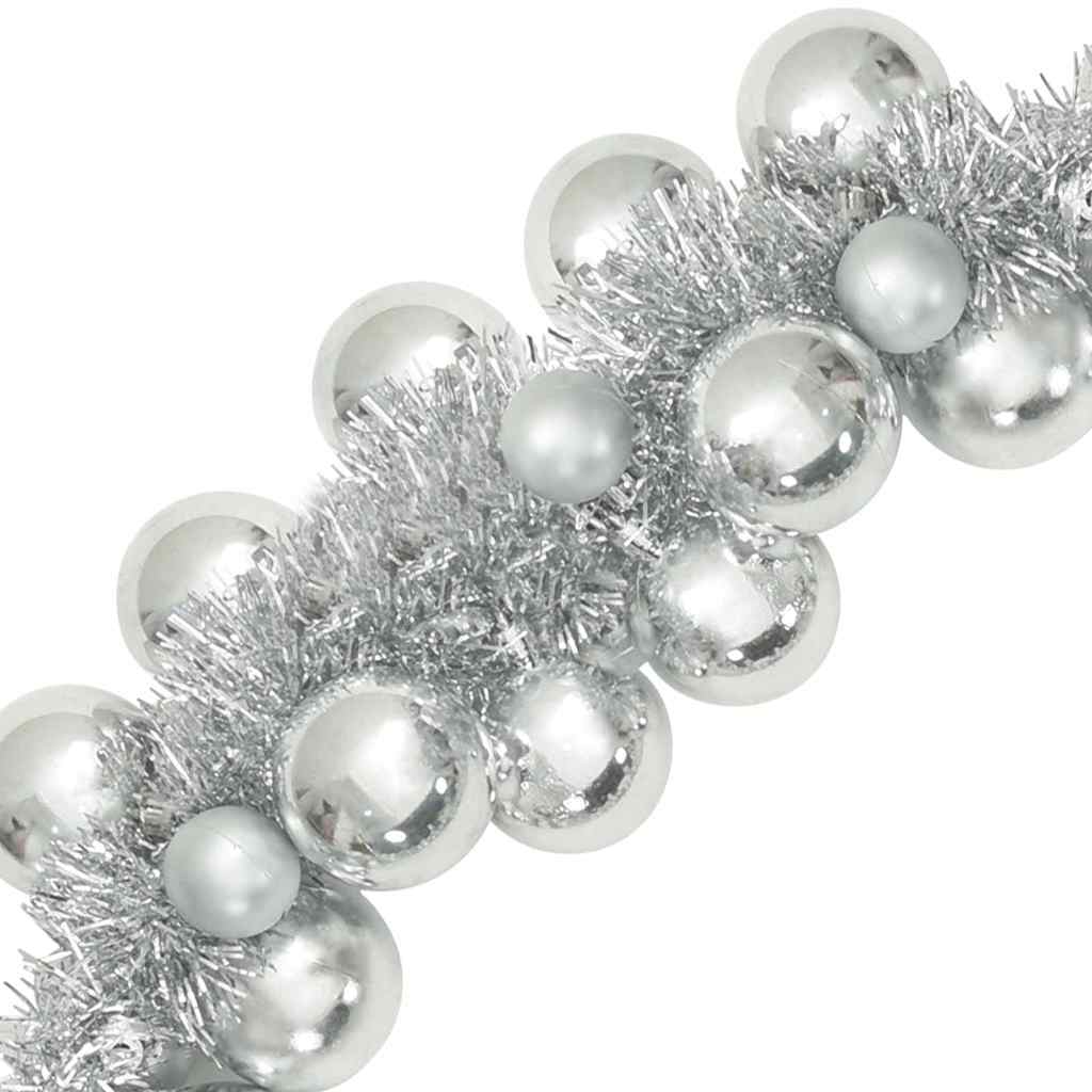 Weihnachtskugelgirlande Silber 186 cm Polystyrol