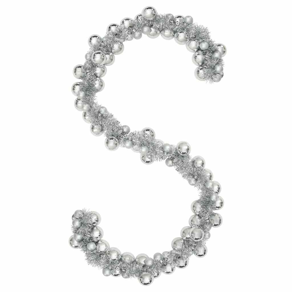 Weihnachtskugelgirlande Silber 186 cm Polystyrol