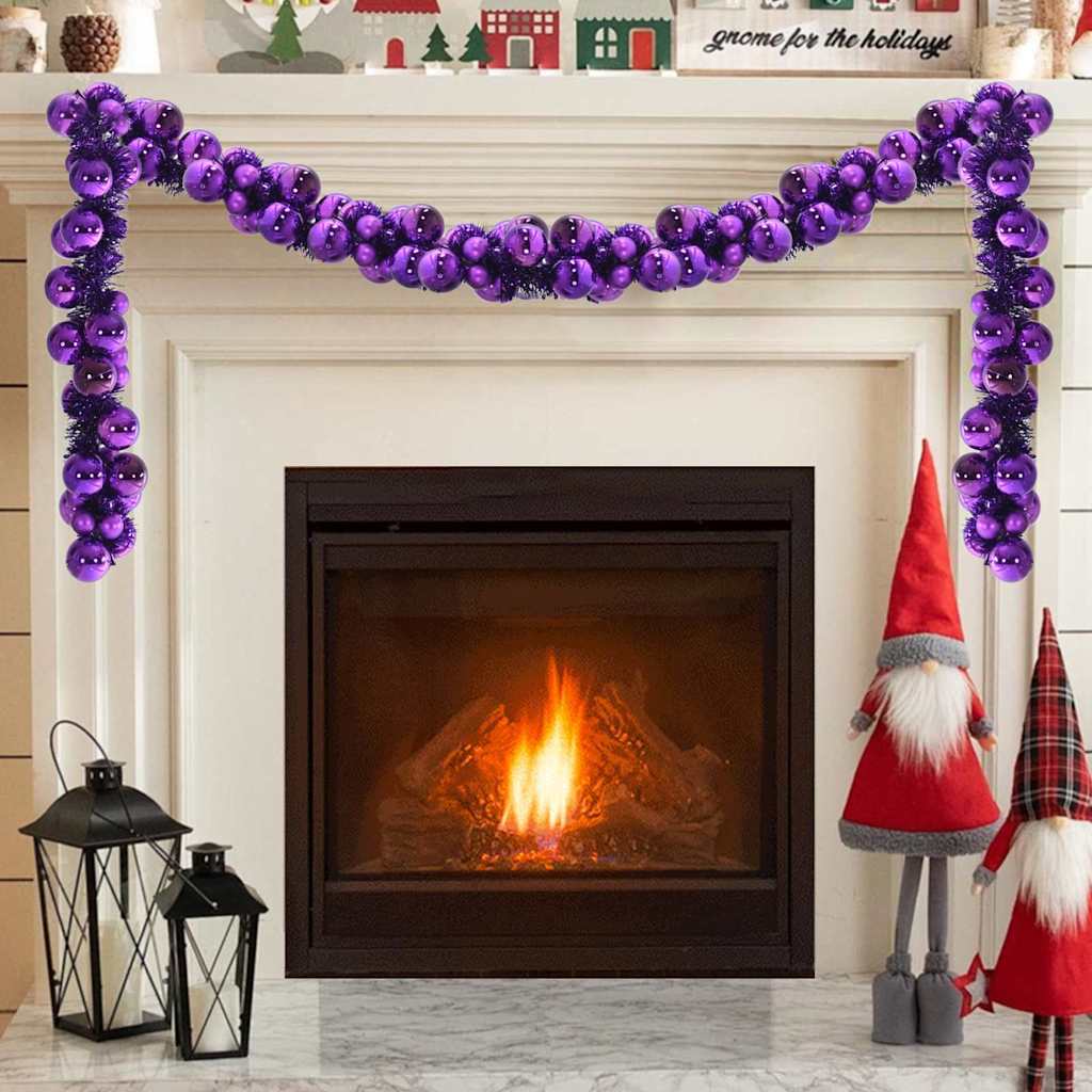 Weihnachtskugelgirlande Lila 186 cm Polystyrol