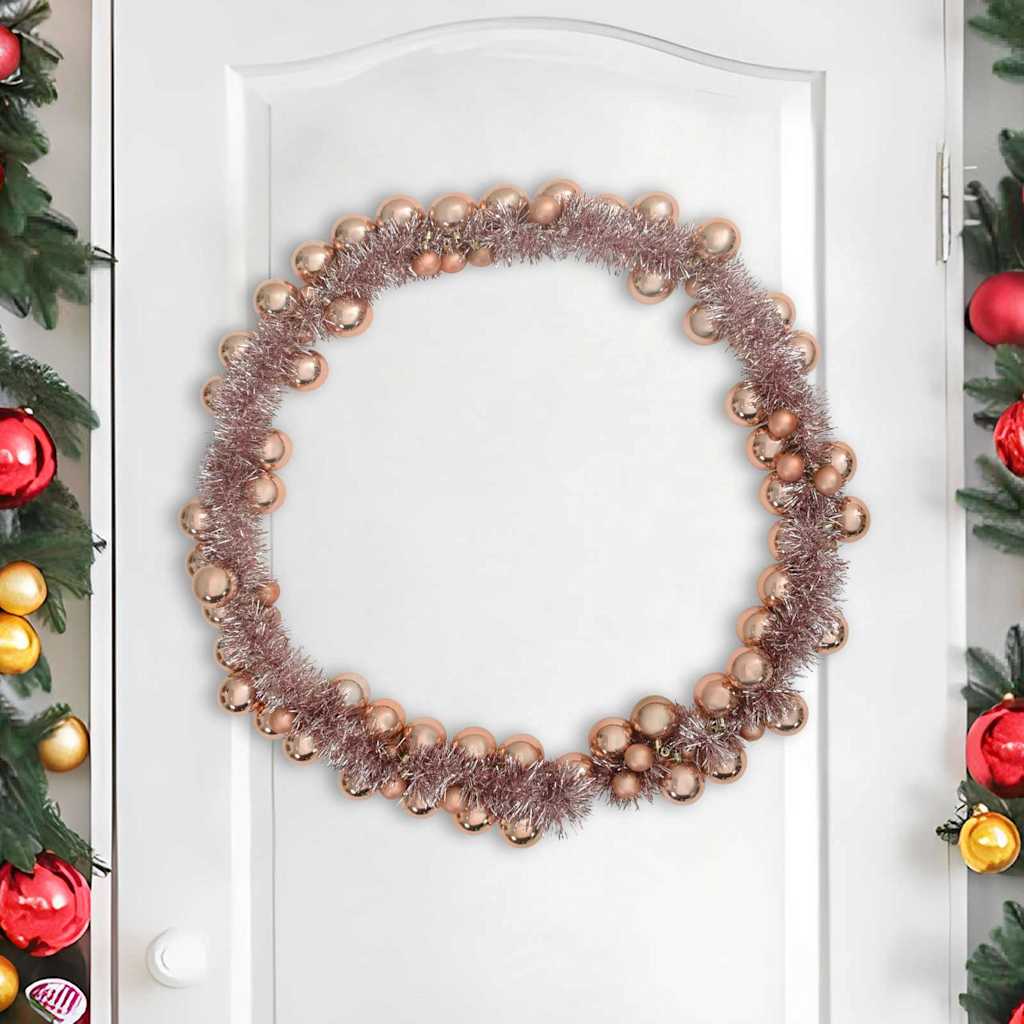 Weihnachtskugelgirlande Roségold 186 cm Polystyrol