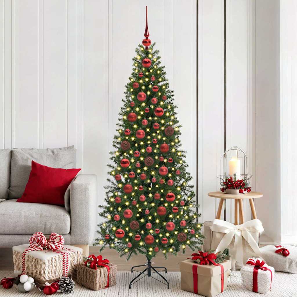Weihnachtskugel-Set mit 300 LEDs 120 pcs Rot Kunststoff