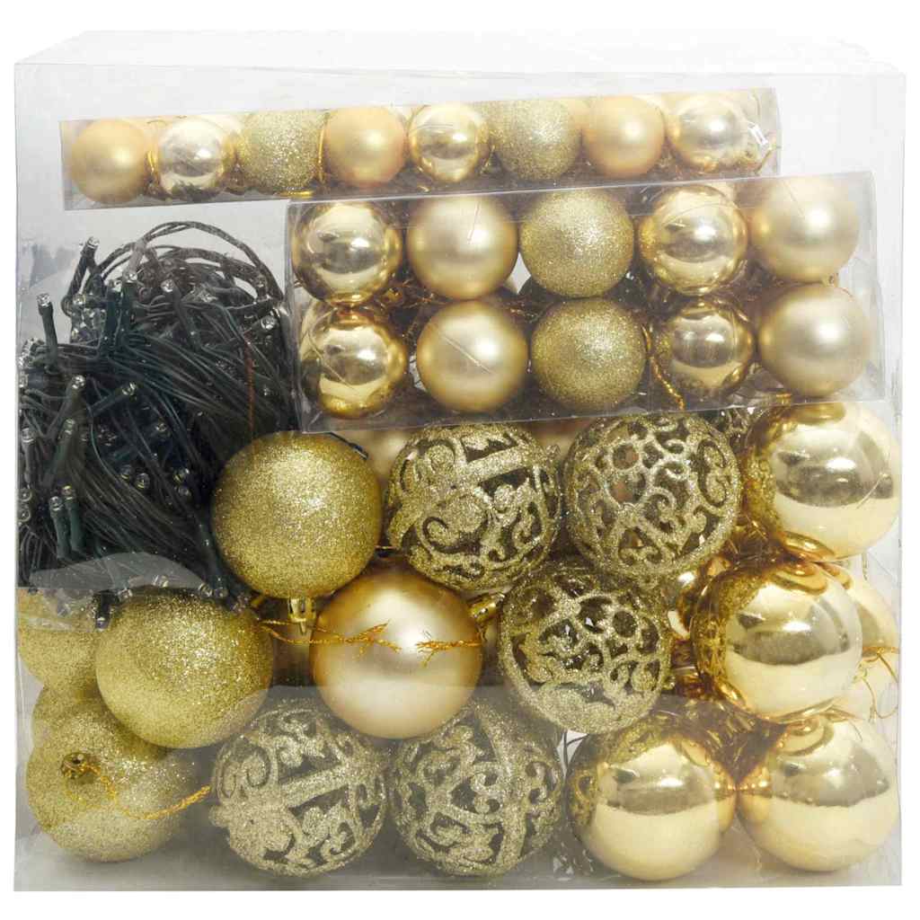 Weihnachtskugel-Set mit 300 LEDs 120 pcs Gold Kunststoff