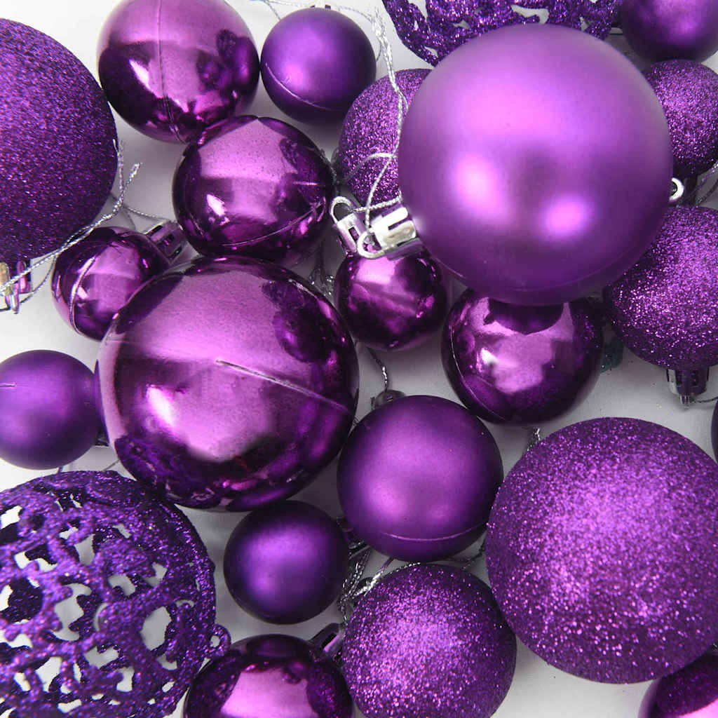 Weihnachtskugel-Set mit 300 LEDs 120 pcs Lila Kunststoff