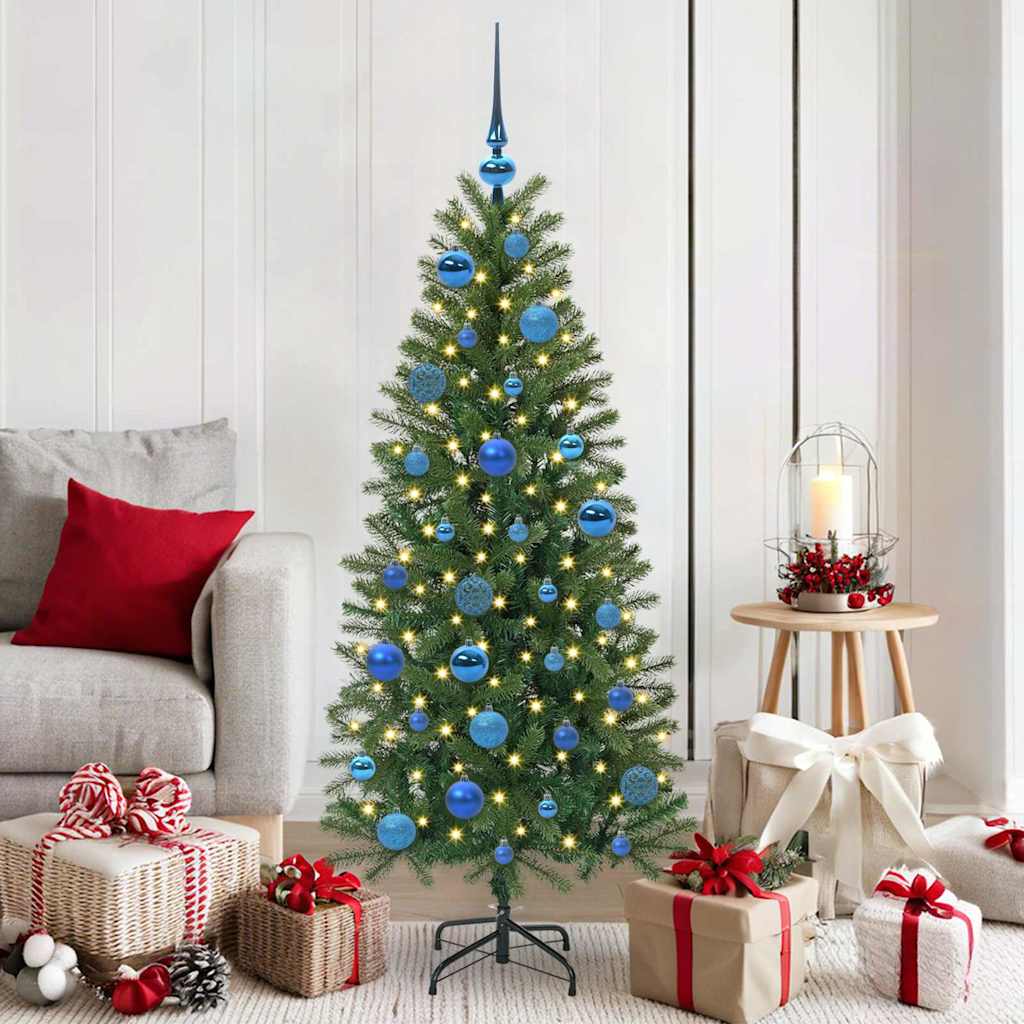 Weihnachtskugel-Set mit 150 LEDs 61 pcs Blau Kunststoff