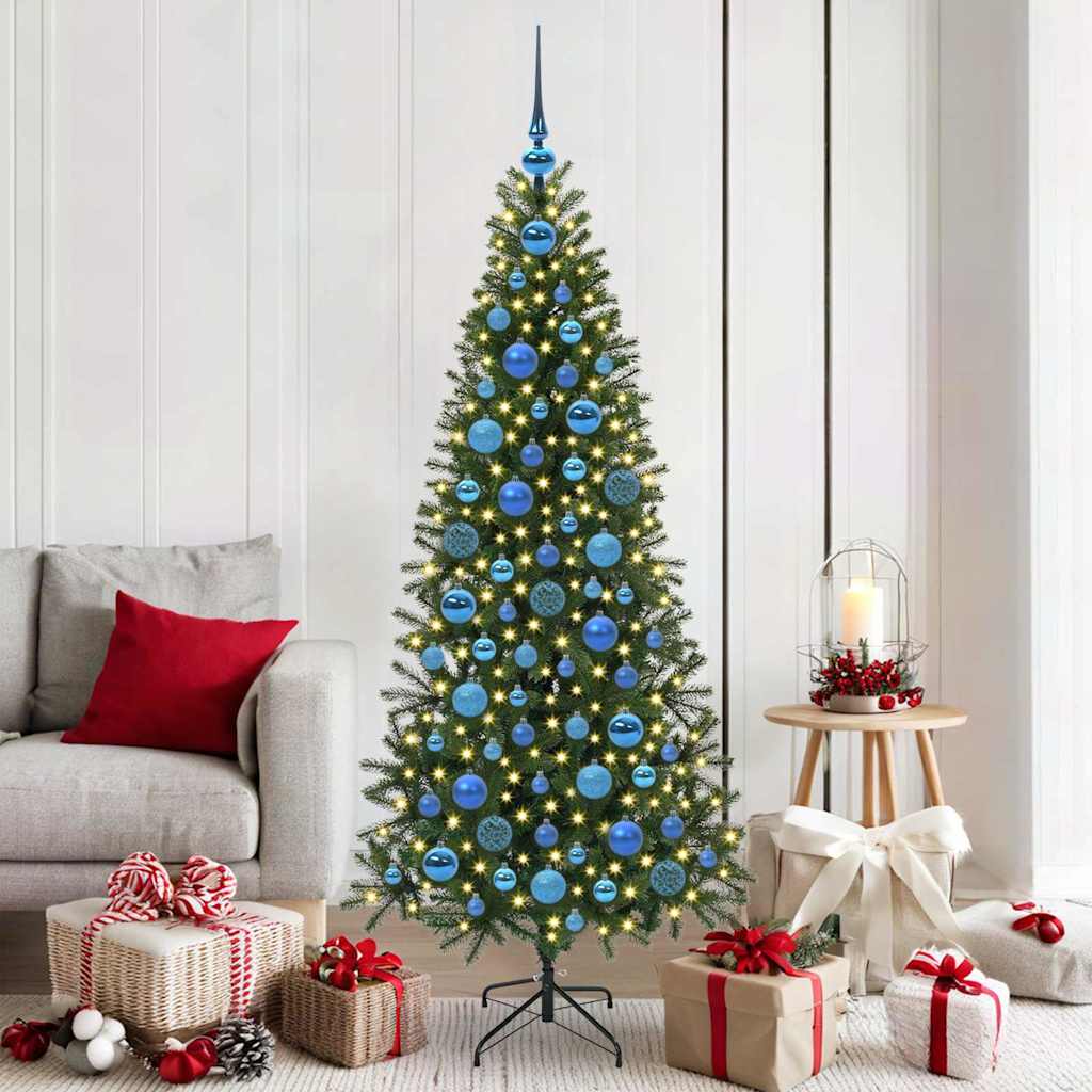Weihnachtskugel-Set mit 300 LEDs 120 pcs Blau Kunststoff