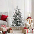 Weihnachtskugel-Set 40 pcs Weiß und Rosa Kunststoff
