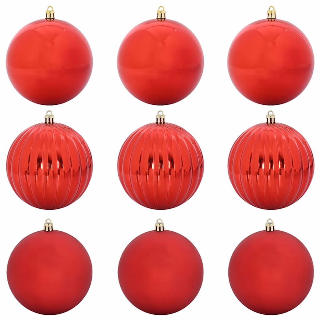 Weihnachtsbaumkugel Set XL 9 pcs Rot Kunststoff