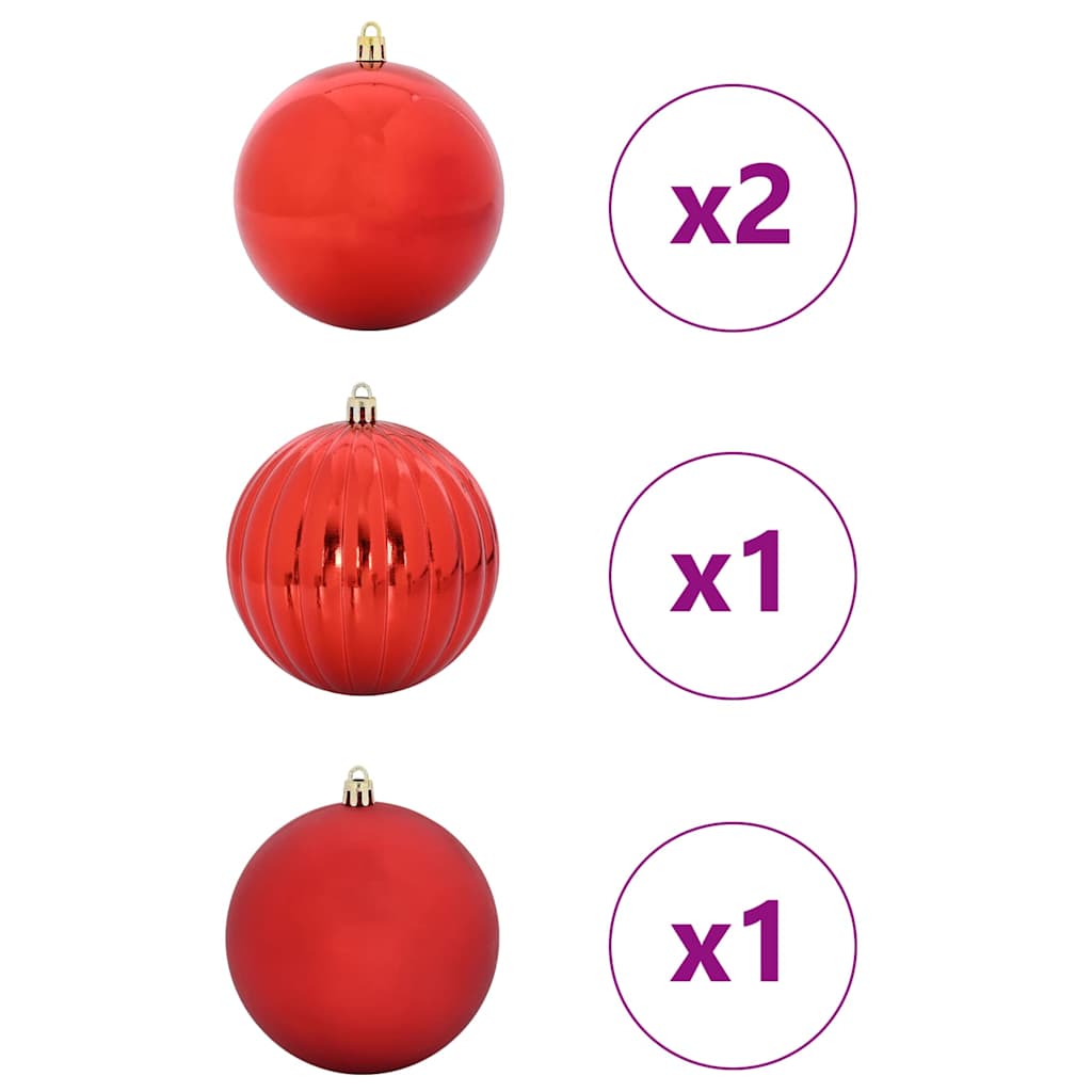 Weihnachtsbaumkugel-Set XXL 4 pcs Rot Kunststoff
