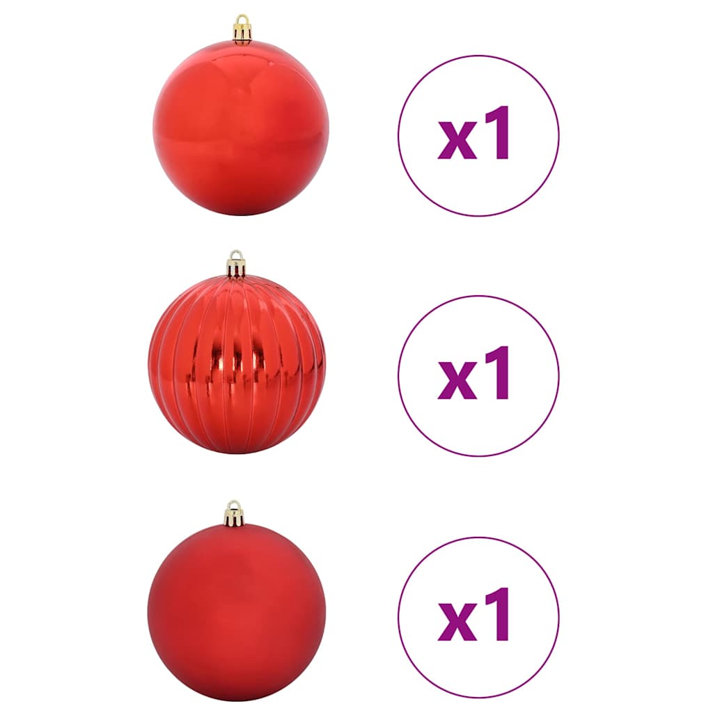 Weihnachtsbaumkugel Set XXL 3 pcs Rot Kunststoff