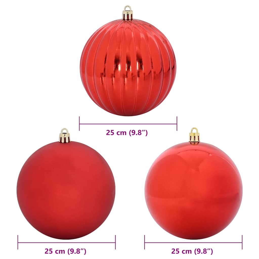 Weihnachtsbaumkugel Set XXL 3 pcs Rot Kunststoff
