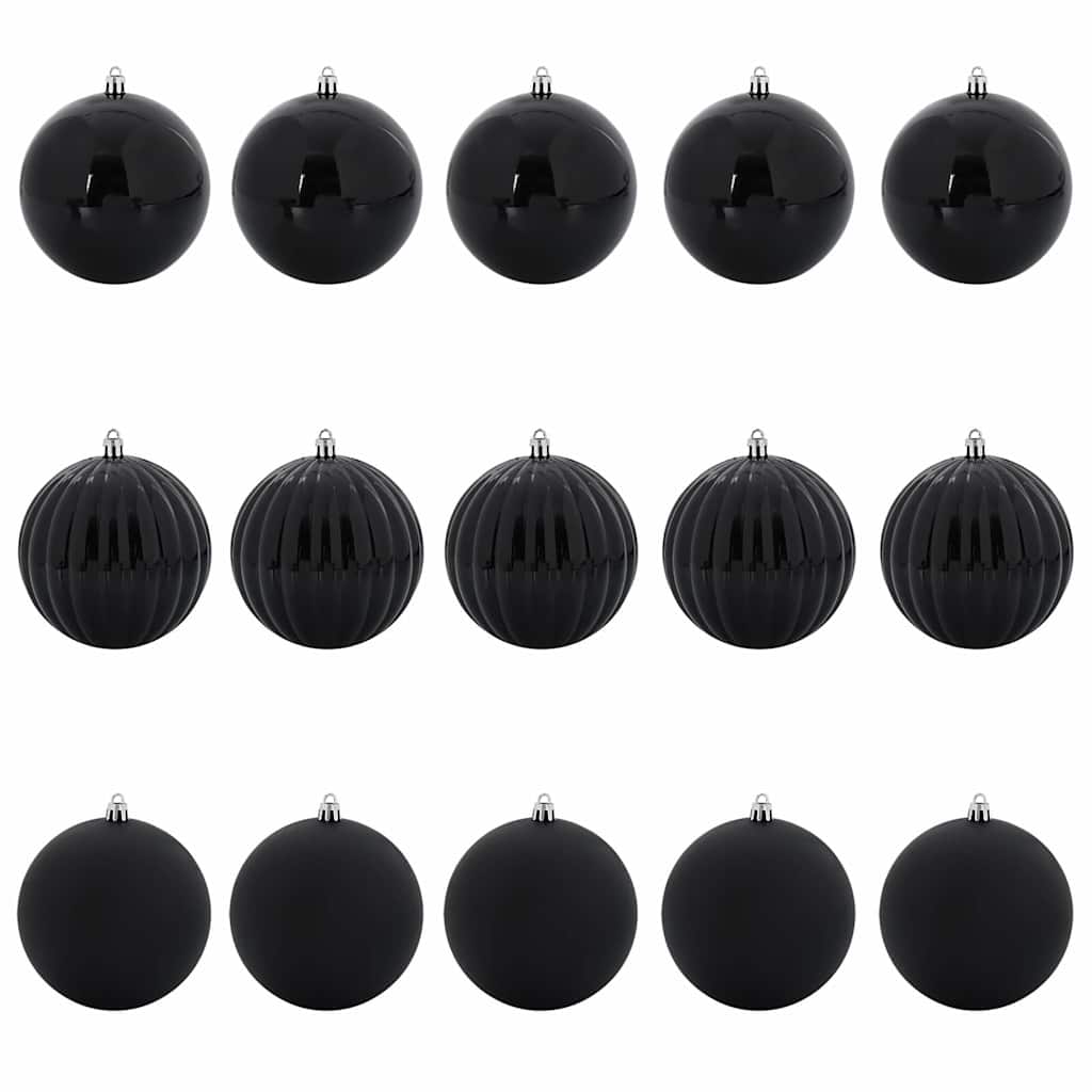 Weihnachtsbaumkugel Set XL 15 pcs Schwarz Kunststoff