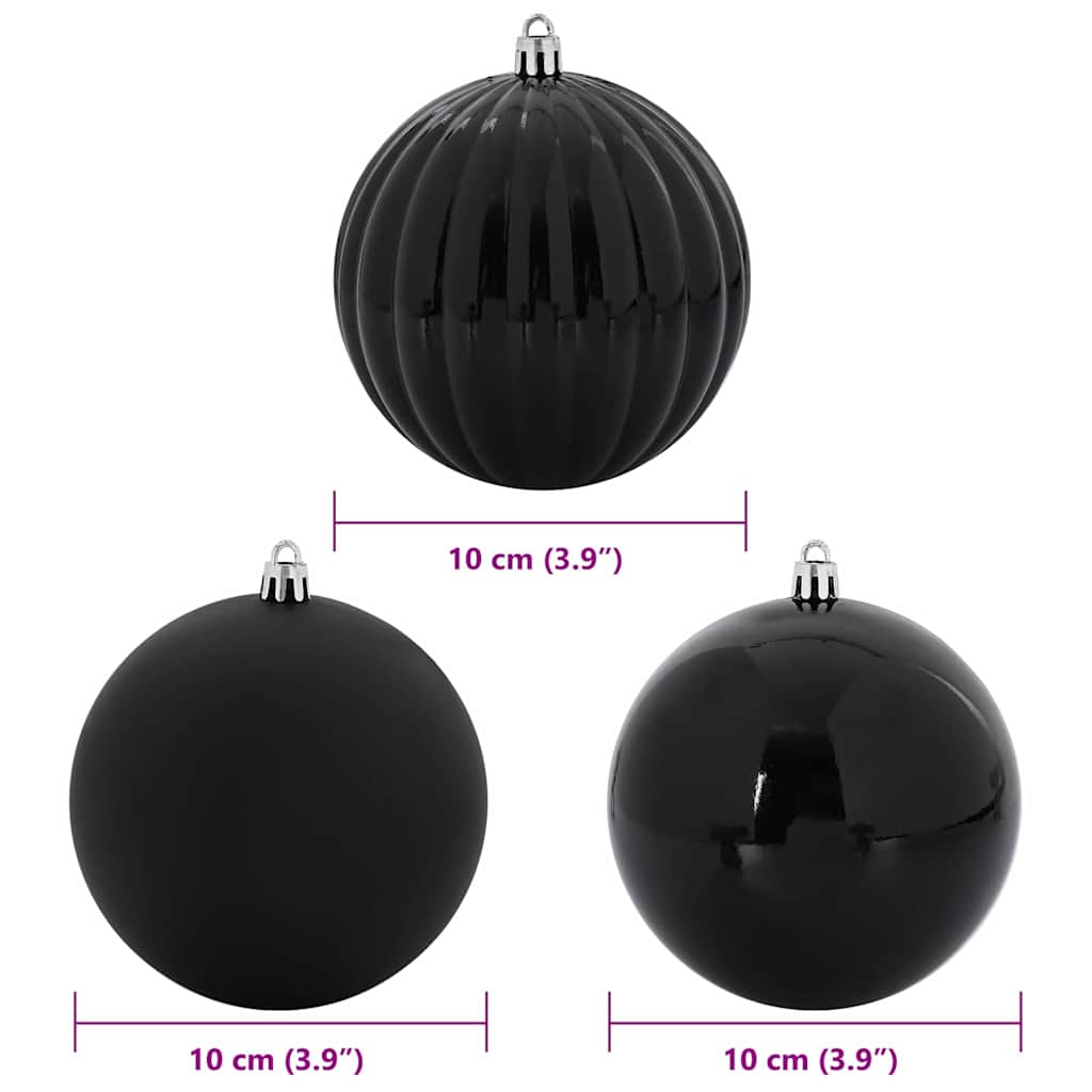 Weihnachtsbaumkugel Set XL 15 pcs Schwarz Kunststoff
