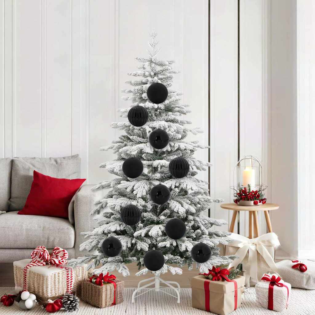 Weihnachtsbaum Ornament Set XL 9 pcs Schwarz Kunststoff