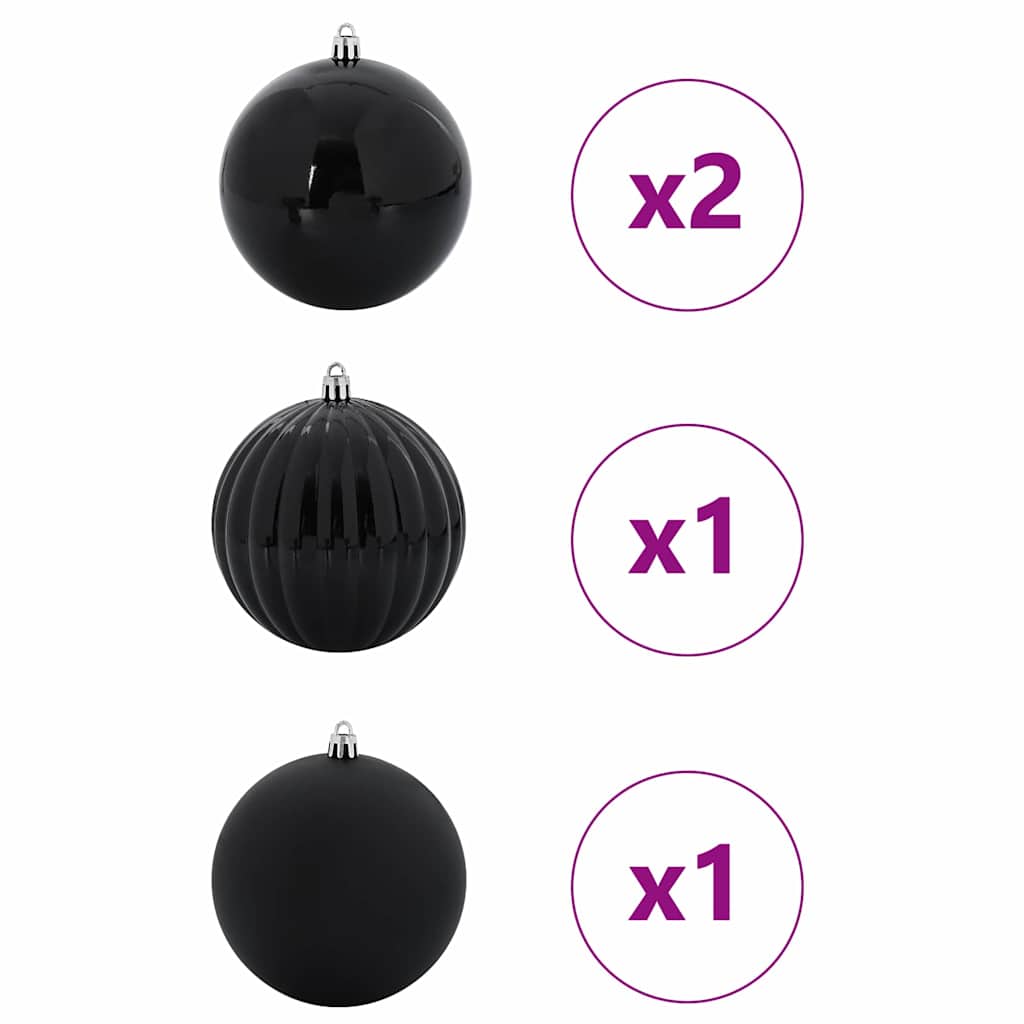 Weihnachtsbaumkugel Set XXL 4 pcs Schwarz Kunststoff