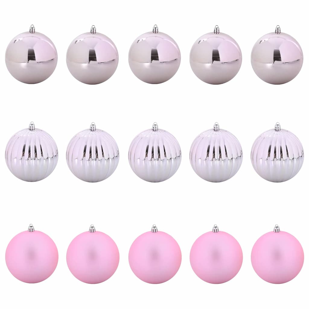 Weihnachtskugel Set XL 15 pcs Rosa Kunststoff