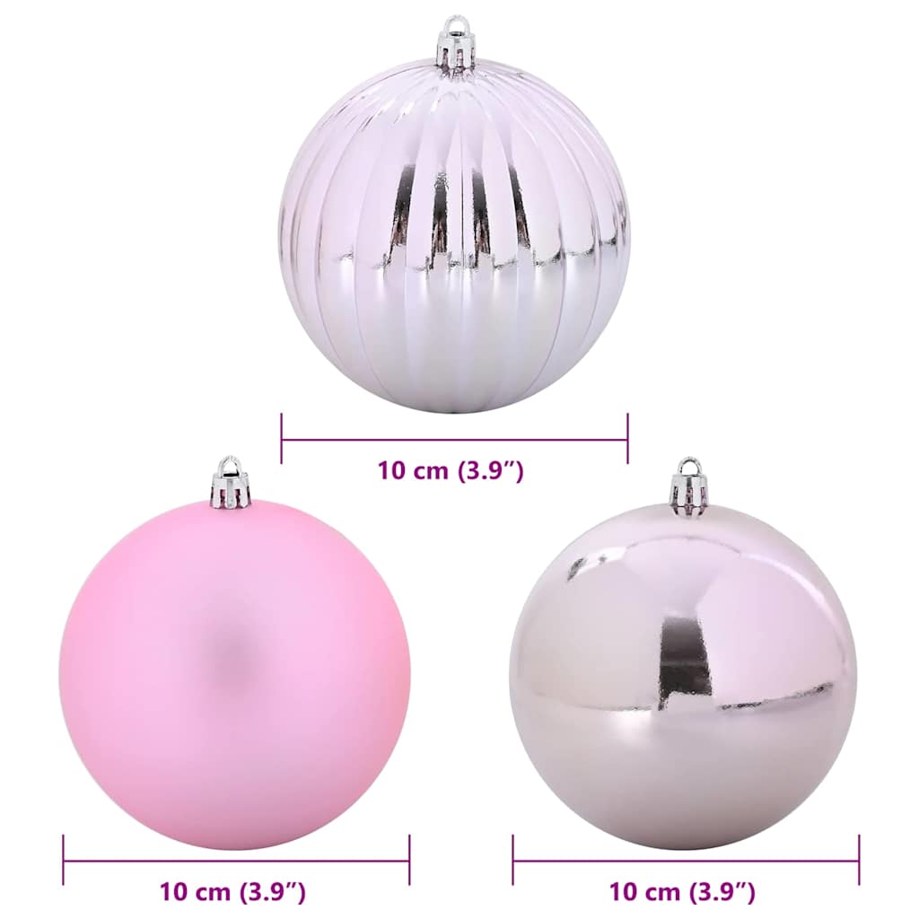 Weihnachtskugel Set XL 15 pcs Rosa Kunststoff