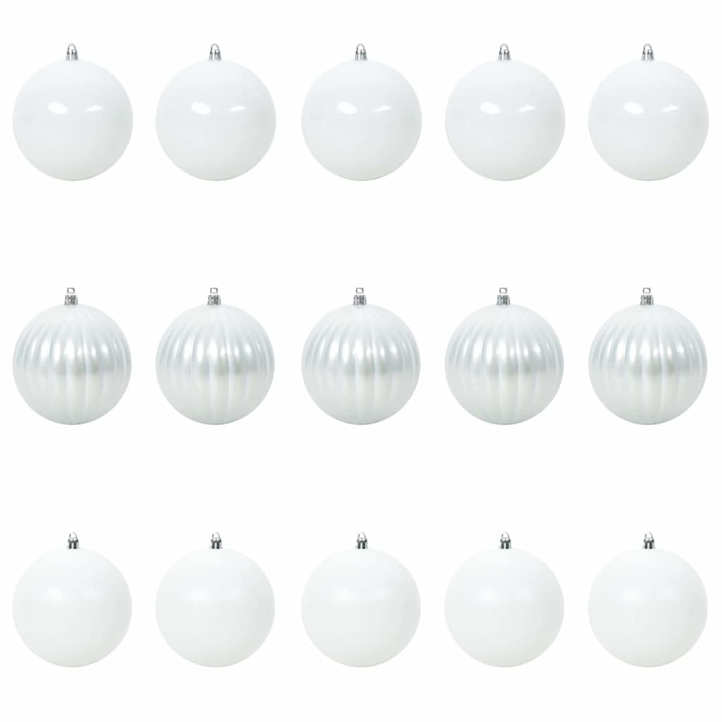 Weihnachtsbaumkugel Set XL 15 pcs Weiß Kunststoff