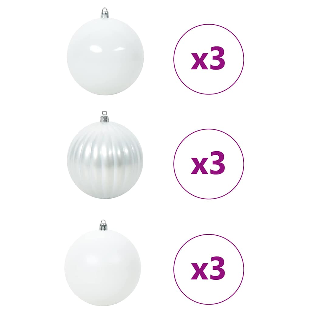 Weihnachtsbaumkugel Set XL 9 pcs Weiß Kunststoff
