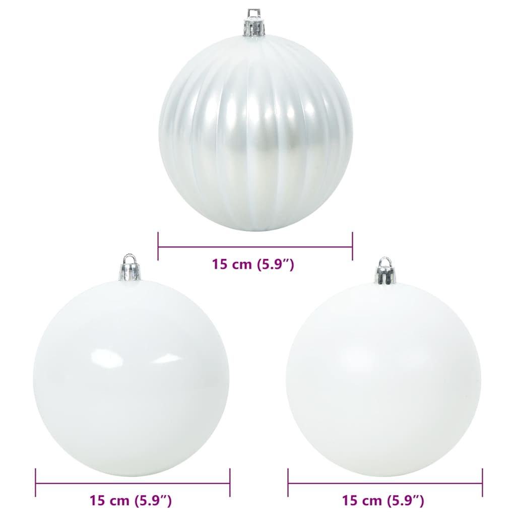 Weihnachtsbaumkugel Set XL 9 pcs Weiß Kunststoff