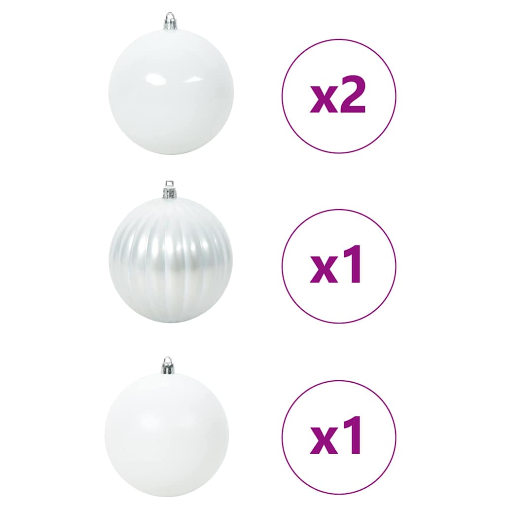 Weihnachtsbaumkugelset XXL 4 pcs Weiß Kunststoff