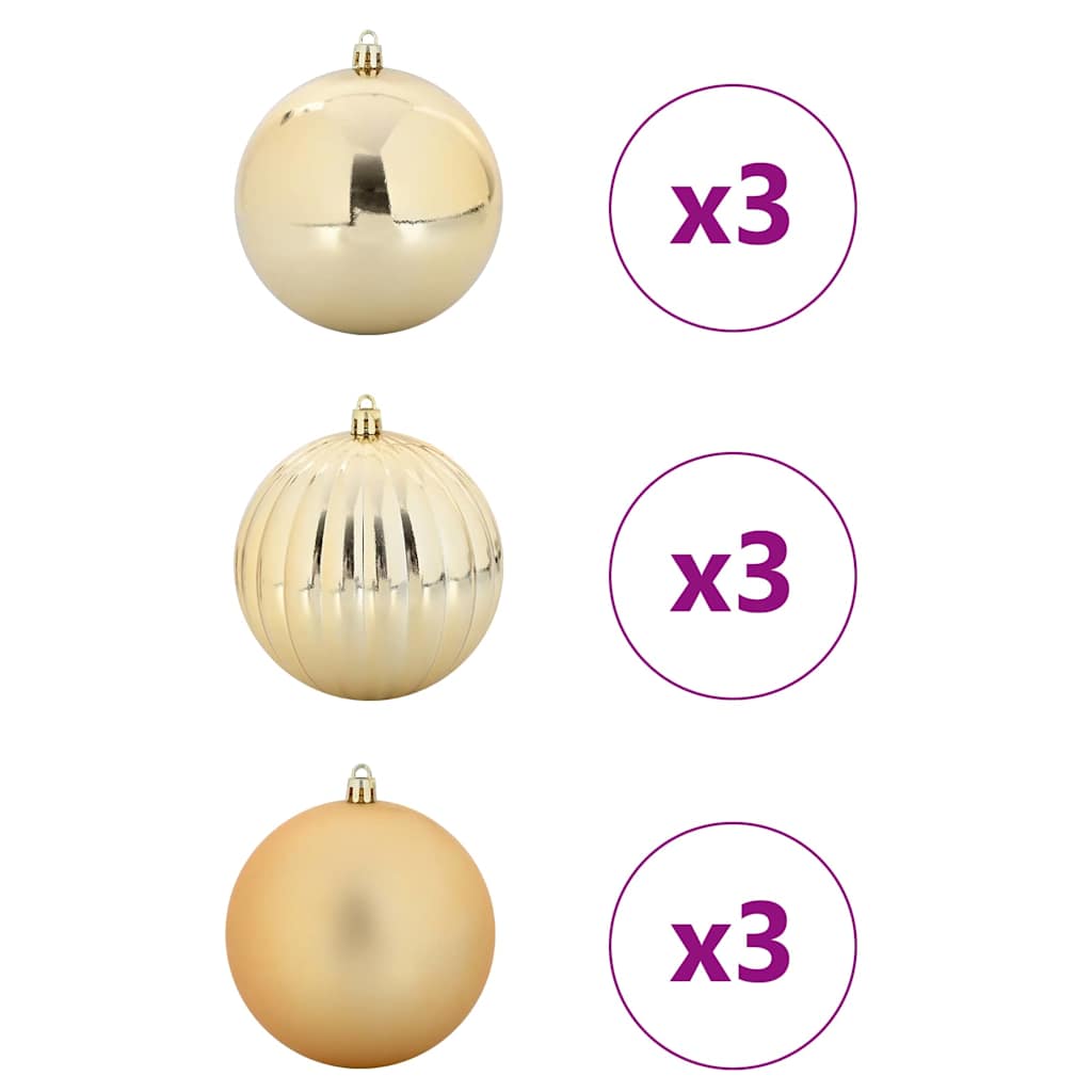 Weihnachtskugelset XL 9 pcs Gold Kunststoff