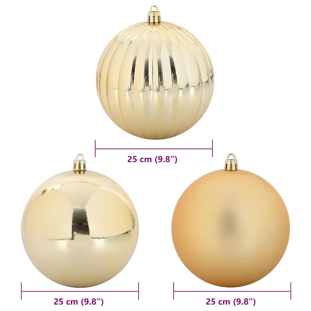Weihnachtsbaumkugel Set XXL 3 pcs Gold Kunststoff