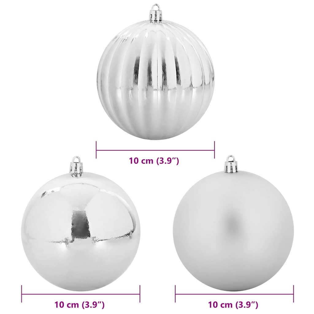 Weihnachtsbaumkugel Set XL 15 pcs Silber Kunststoff