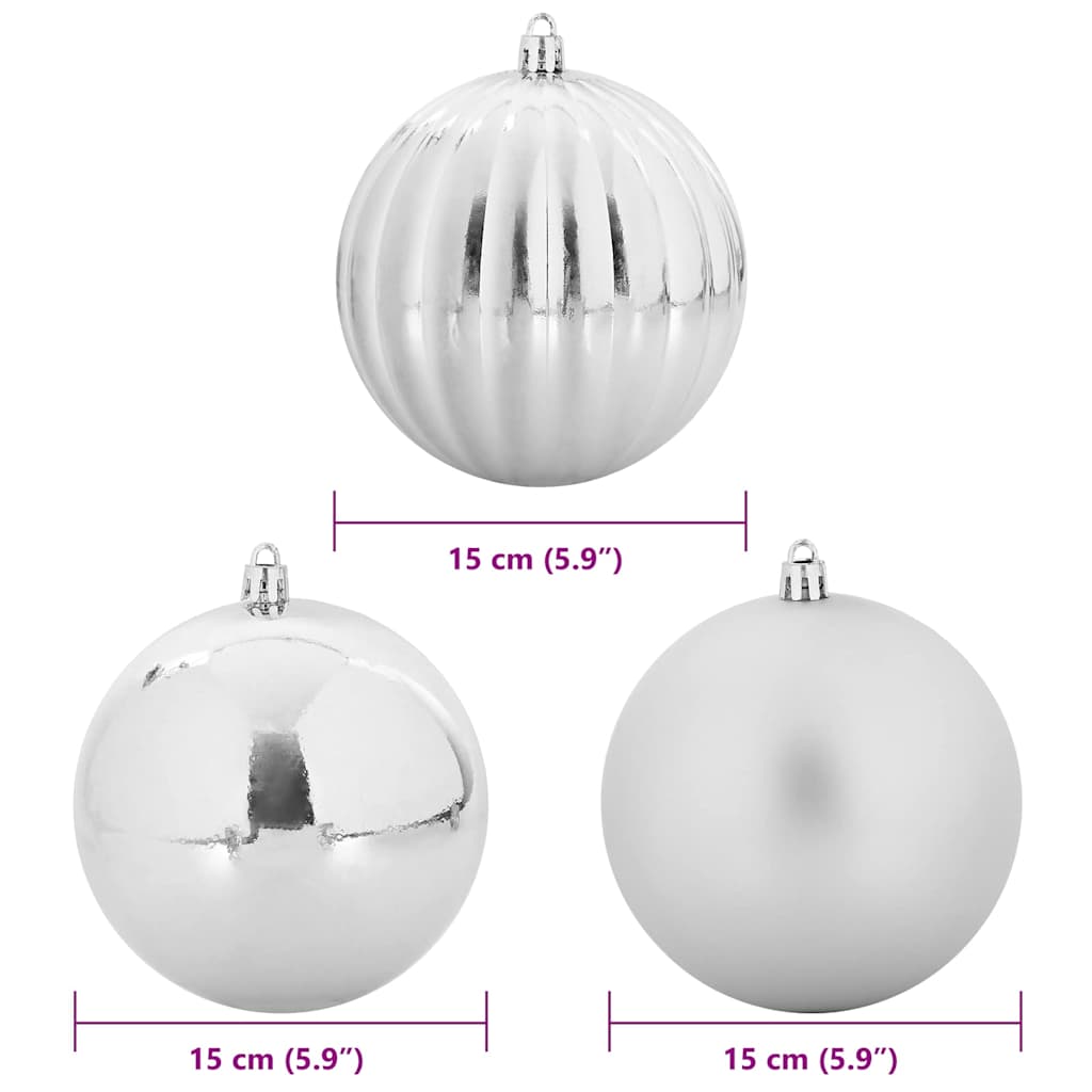 Weihnachtskugeln Set XL 9 pcs Silber Kunststoff