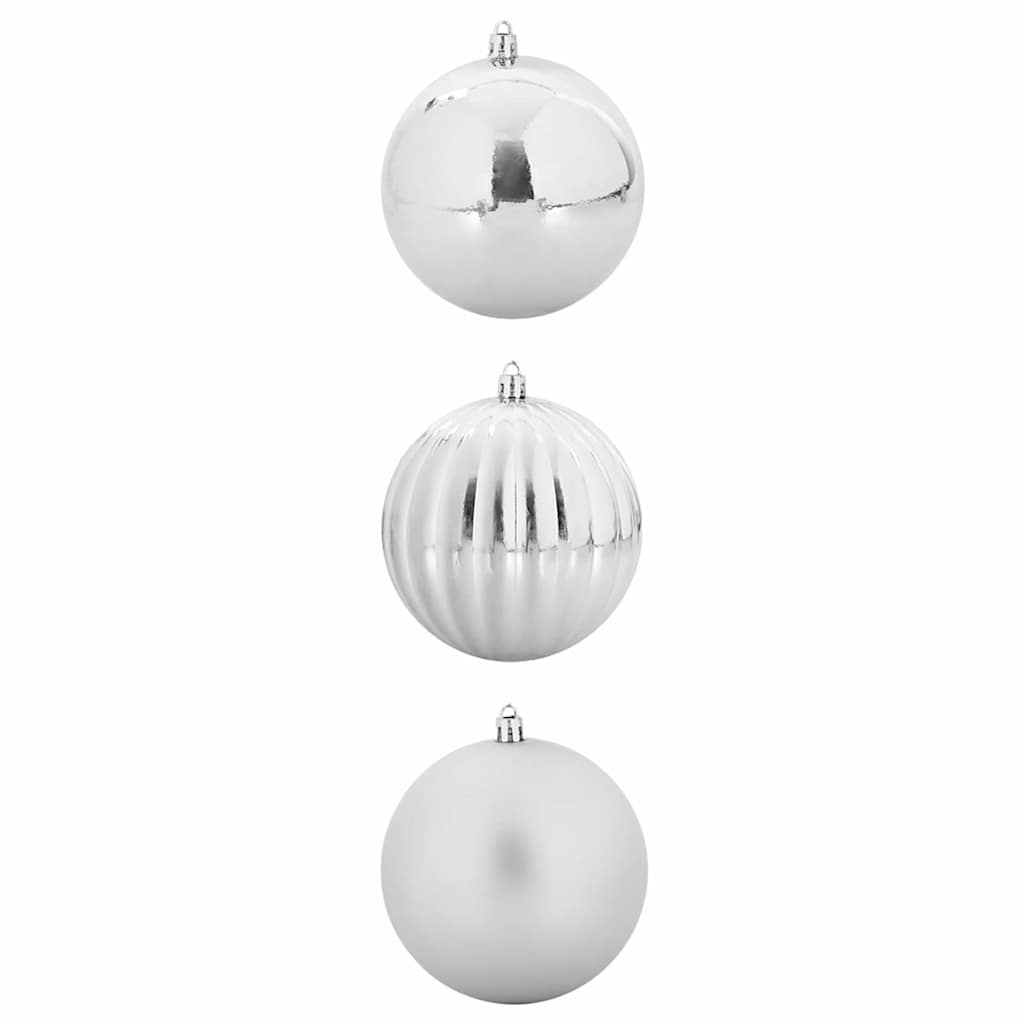 Weihnachtsbaumkugel Set XXL 3 pcs Silber Kunststoff