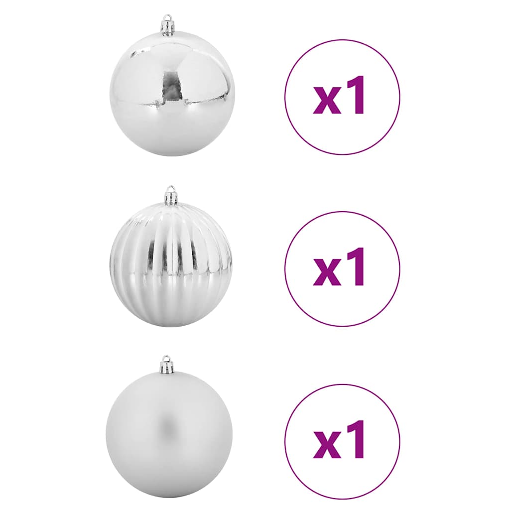 Weihnachtsbaumkugel Set XXL 3 pcs Silber Kunststoff