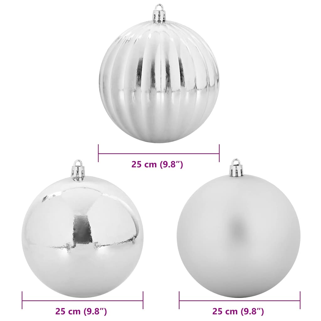 Weihnachtsbaumkugel Set XXL 3 pcs Silber Kunststoff