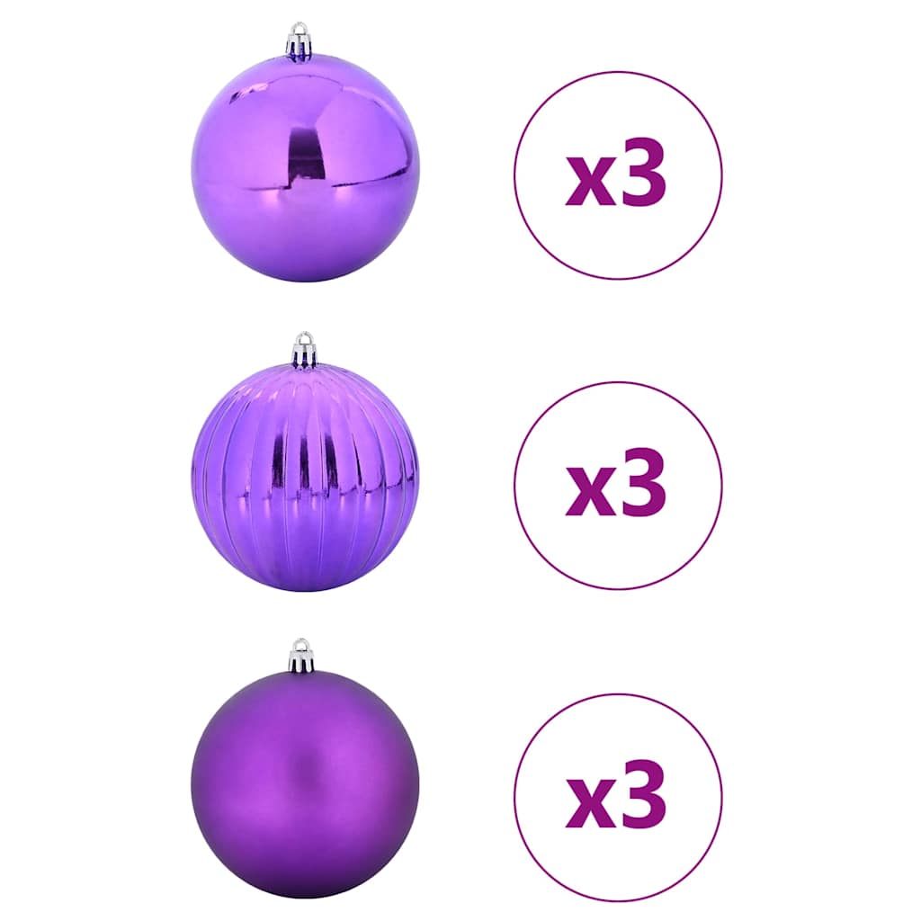 Weihnachtskugelset XL 9 pcs Lila Kunststoff