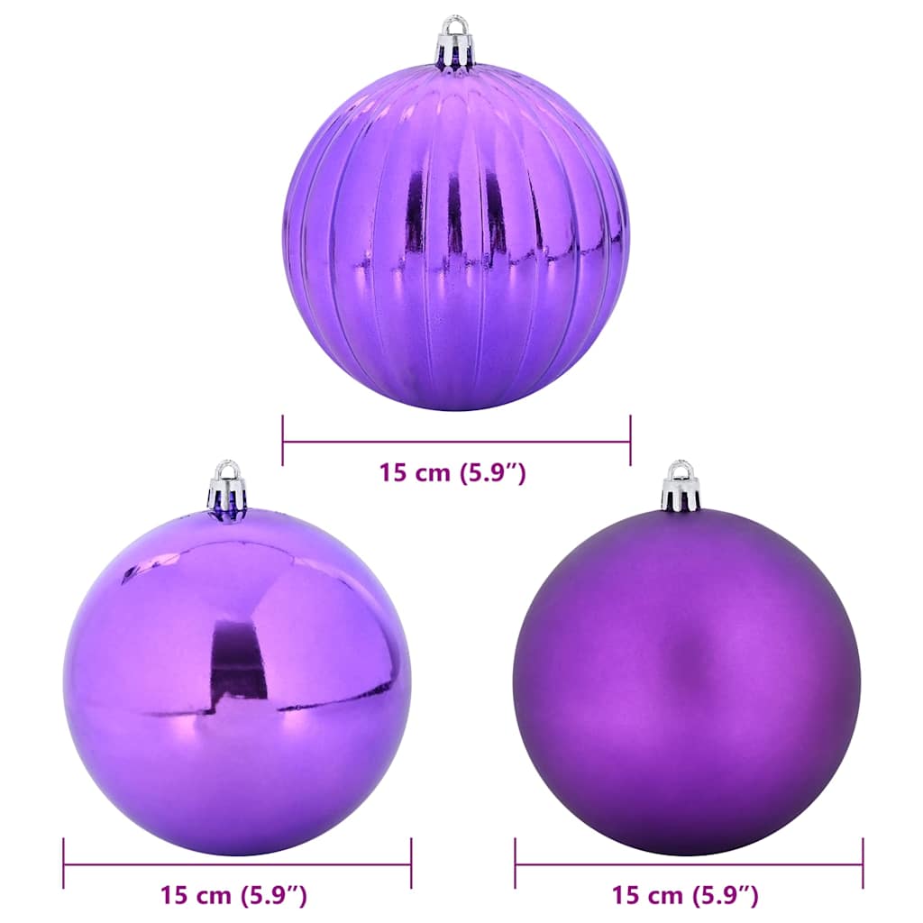 Weihnachtskugelset XL 9 pcs Lila Kunststoff
