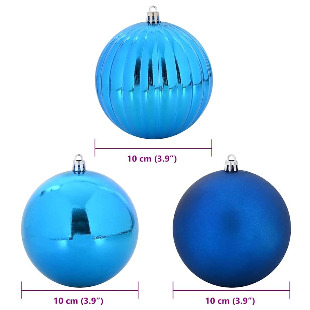 Weihnachtsbaumkugel Set XL 15 pcs Blau Kunststoff