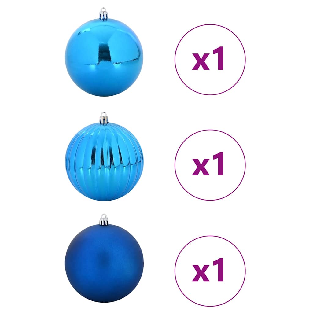 Weihnachtskugeln Set XXL 3 pcs Blau Kunststoff